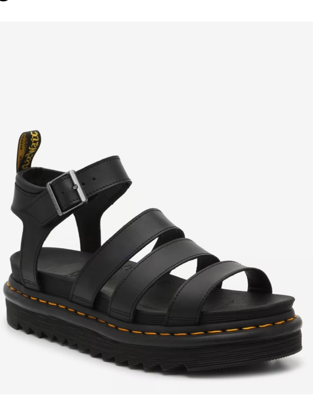 Dr. Martens Black Leather Strappy Platform Sandals Size 6 US6L